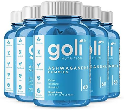 Goli® Ashwagandha & Vitamin D Gummy - 300 Count - Relax. Restore. Unwind. (Mixed Berry, KSM-66, ... | Amazon (US)