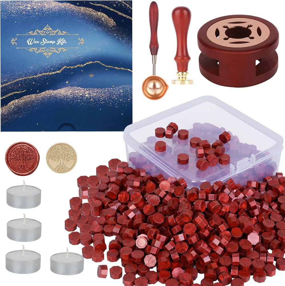 Wax Seal Stamp Kit, 357Pcs Wax Sealing Sets with Wax Beads, Seal Stamp, Wax Seals Warmer, Spoon, ... | Amazon (US)