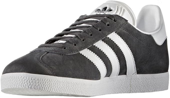 adidas Originals Gazelle Foundation Dark Grey Heather Solid Grey/White/Gold Metallic 10.5 | Amazon (US)