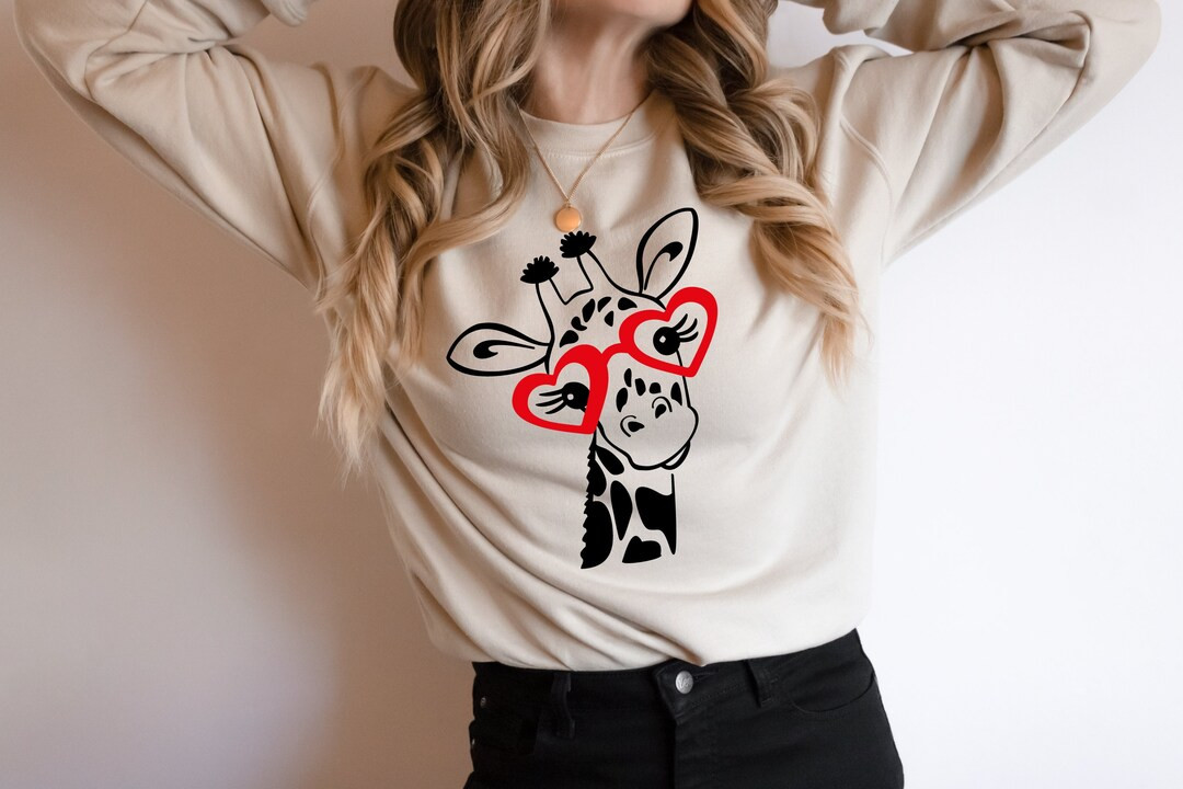 Valentine's Day Sweatshirt, Giraffe Sweatshirt, Women Valentines Sweatshirt, Funny Valentine Shir... | Etsy (US)