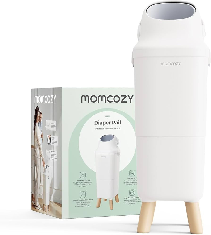 Momcozy Diaper Pail with Patented Triple-Seal Odor Control, Wide Opening, Ergonomic Height, Large... | Amazon (US)
