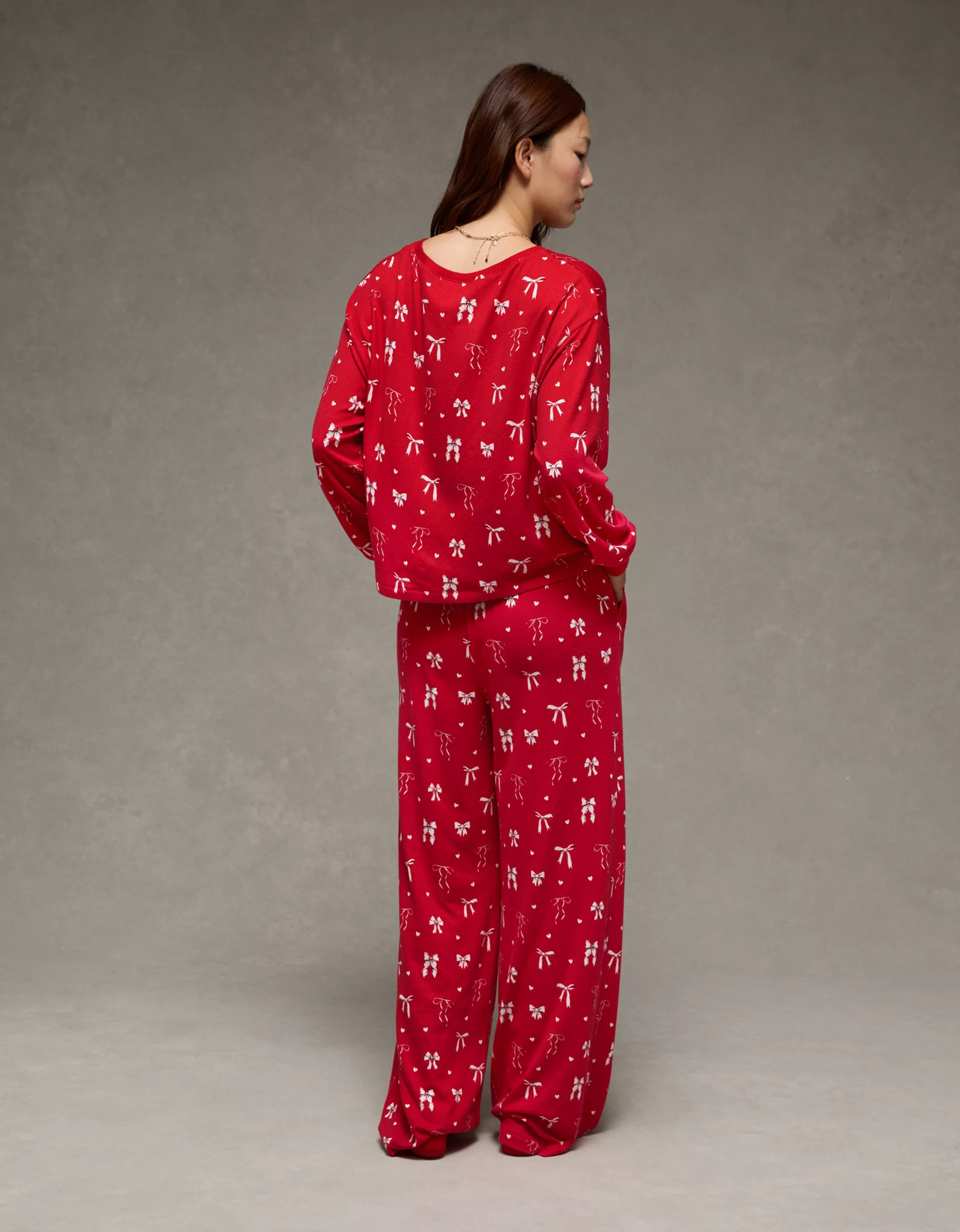AE Luxe Plush Long-Sleeve & Pant PJ Set | American Eagle Outfitters (US & CA)