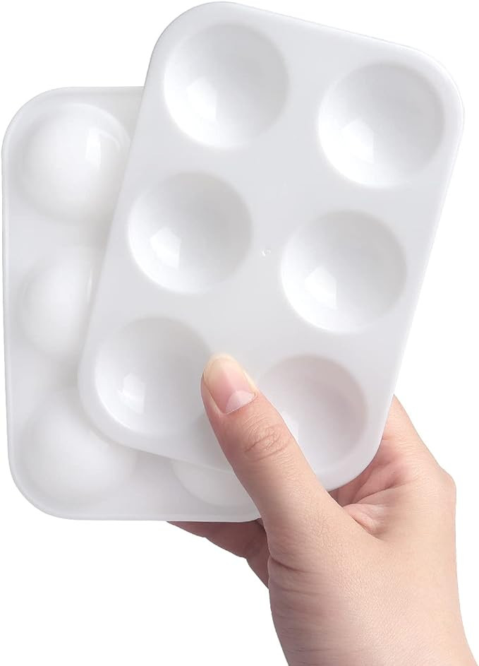 16 PCS White Plastic Paint Tray Palettes, Watercolor Palette Painting Tray for Painting Party, DI... | Amazon (US)