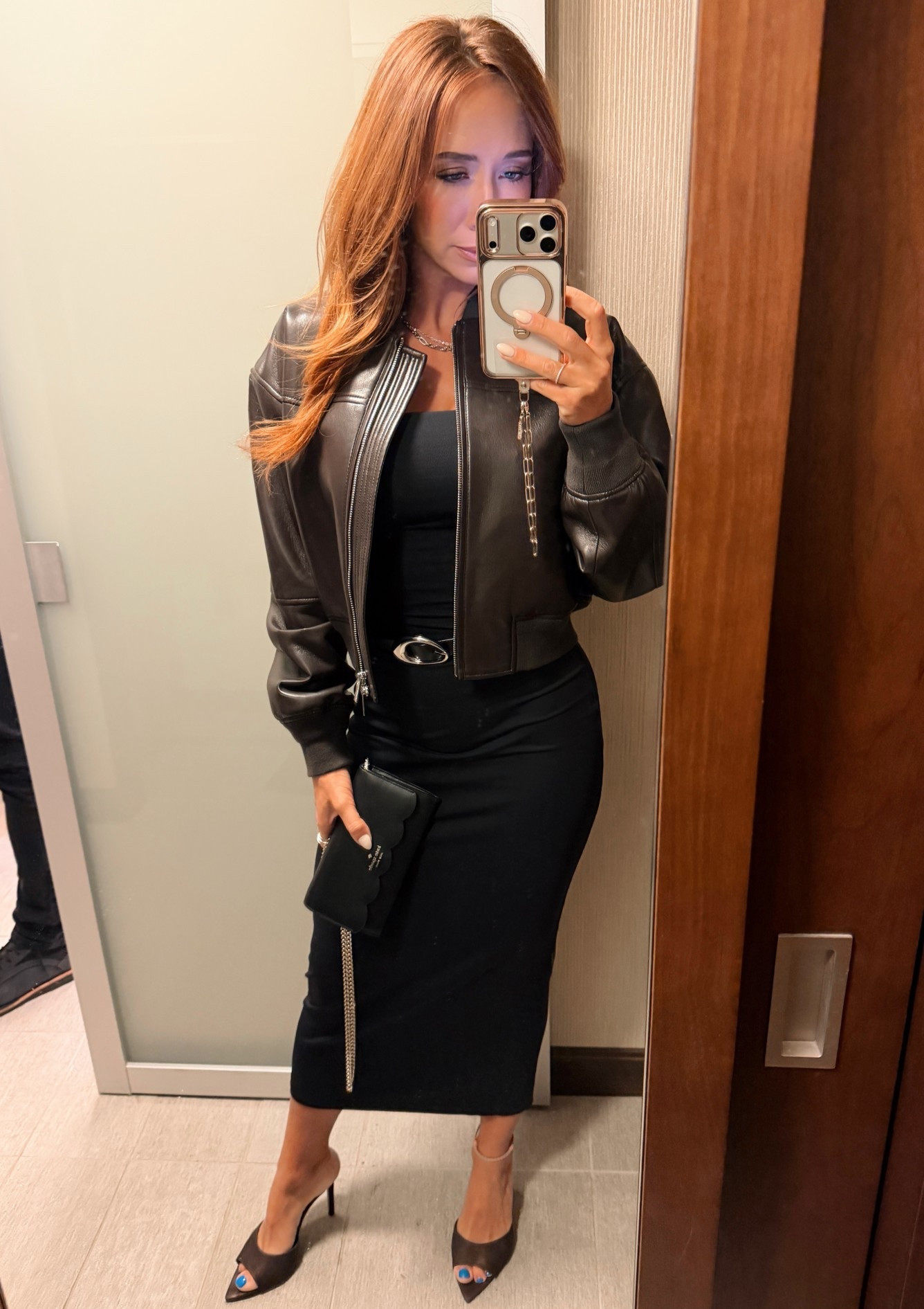 A good little black dress can be elevated. I loved this chocolate- black combo 