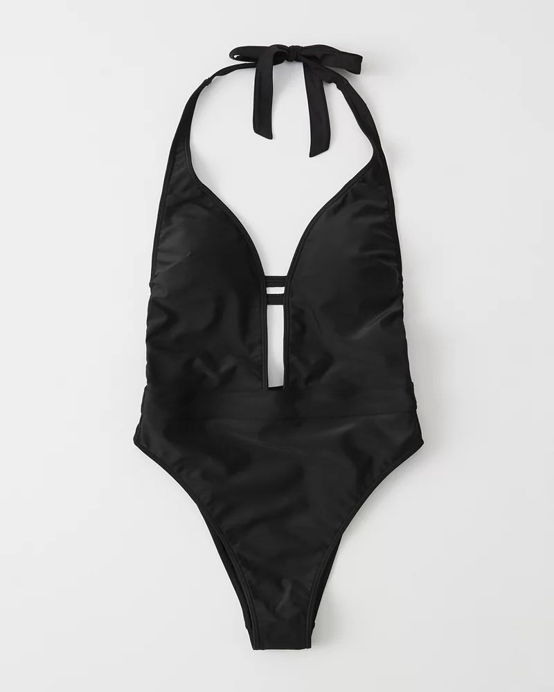 Halter Plunge One Piece Swimsuit | Abercrombie & Fitch US & UK