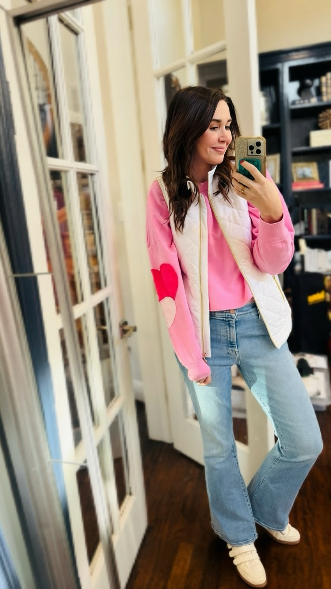 Love this pink patchwork sweatshirt from Target! Such a cute valentines look, but honestly I’ll wear this all year! 😍

Still wearing my new Target Velcro sneakers every day! No regrets there!! They are so comfortable! Favorite January purchase! 

And pulled out a pair of my favorite spring mother denim. This style is so comfy and fun with a little bit of a flare, but they are very stretchy. I would definitely size down. 

#LTKSeasonal #LTKValentine #LTKmomlife