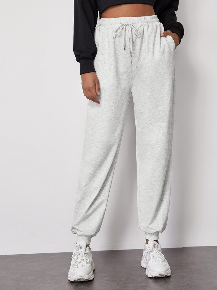 Drawstring Waist Pocket Side Pants | SHEIN