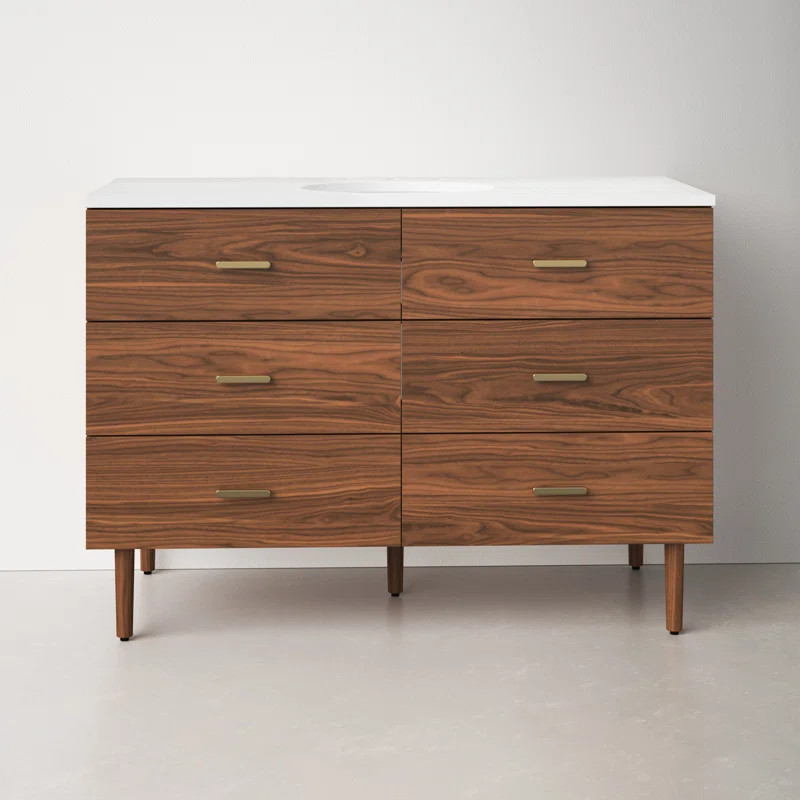 Dondi 48'' Free-standing Single Bathroom Vanity with Quartz Vanity Top | Wayfair North America