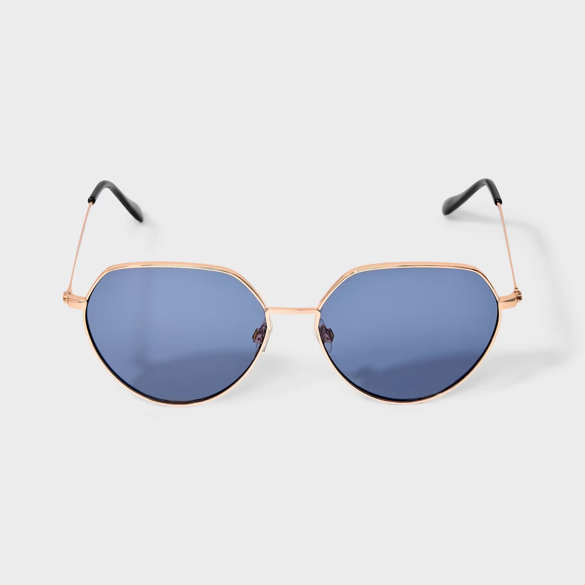 Women's Shiny Metal Oval Sunglasses - Universal Thread™ Gold | Target