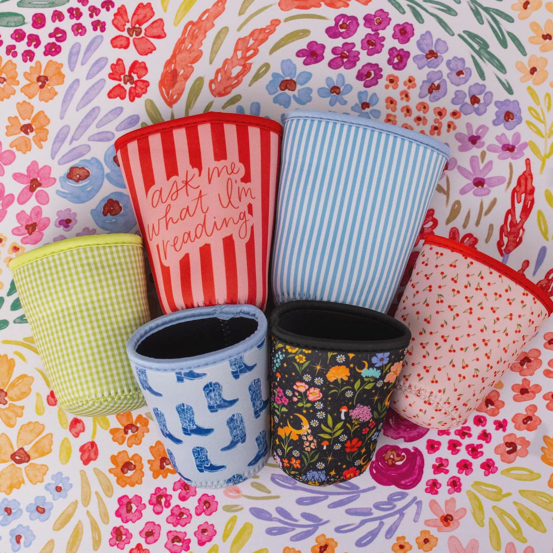 Floral Drink Sleeve, Iced Coffee Sleeve, Drink Cover, Trendy Gift, Iced Drink Cooler, Insulated D... | Etsy (Global)