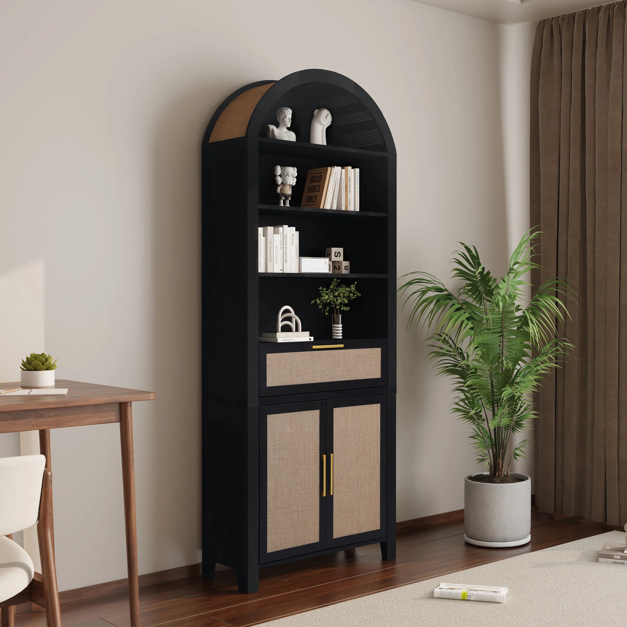 Aterlia 78.7" Arched Storage Bookcase | Wayfair North America
