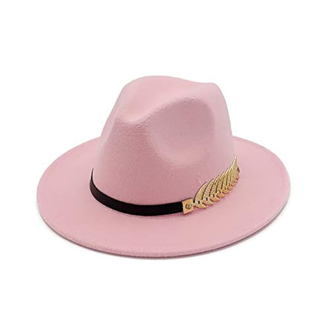Women Simple Metal Belt Buckle Fedora Hat | Amazon (US)