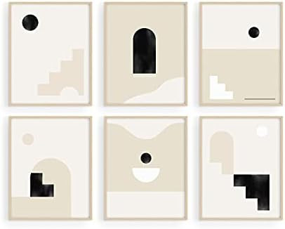 Haus and Hues Boho Prints Neutral Wall Art - Set of 6 Boho Posters Mid Century Modern Wall Art Boho  | Amazon (US)