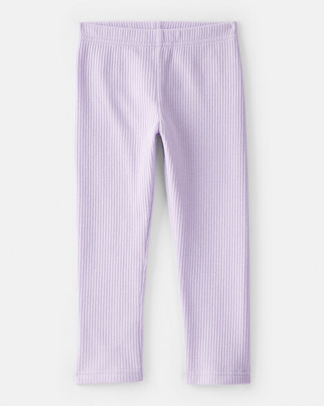Toddler Girl Pull-On Stretch Rib Leggings - Purple | Carter's Inc