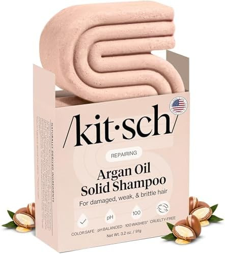 Kitsch Argan Oil Shampoo Bar – Repairing Hair Shampoo for Men & Women – Strengthening, Nouris... | Amazon (US)
