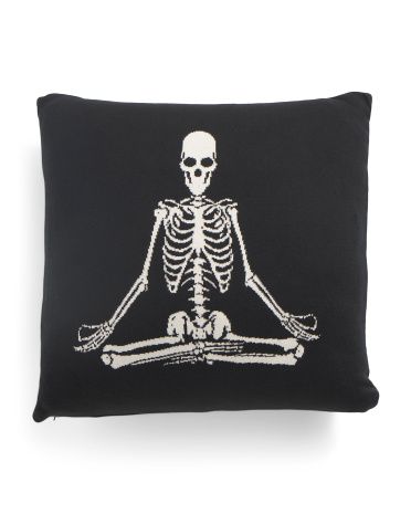 20x20 Skull Yoga Knit Pillow | TJ Maxx