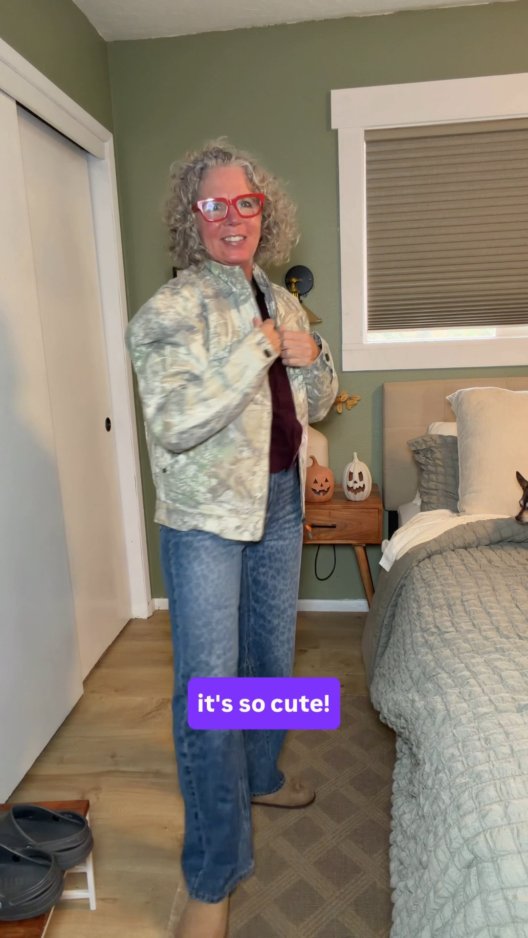 XS jacket
Size 2 jeans
Small sweater 
Tts clogs