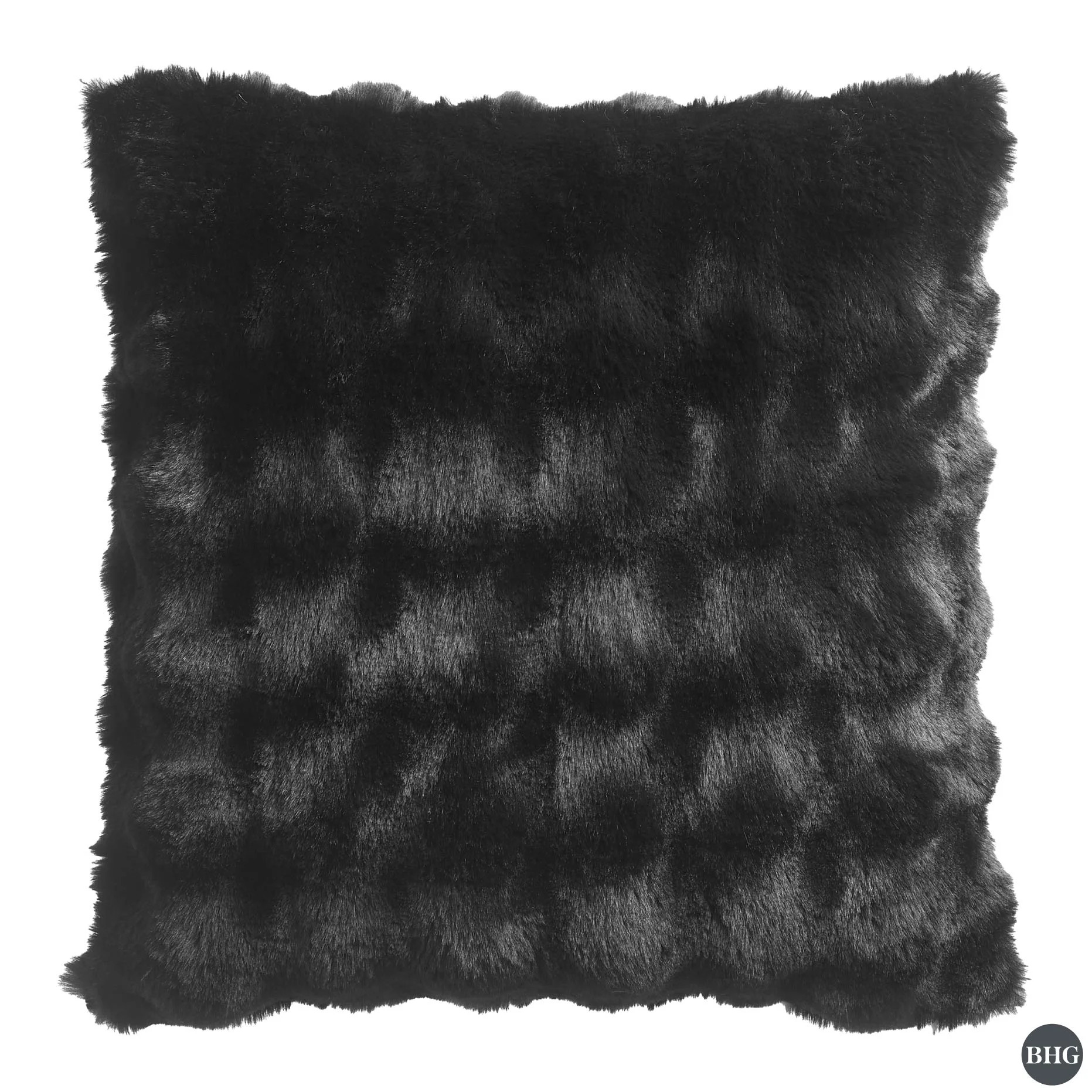Better Homes & Gardens Faux Fur Bubble 22" x 22" Decorative Pillow for Adults, Rich Black | Walmart (US)
