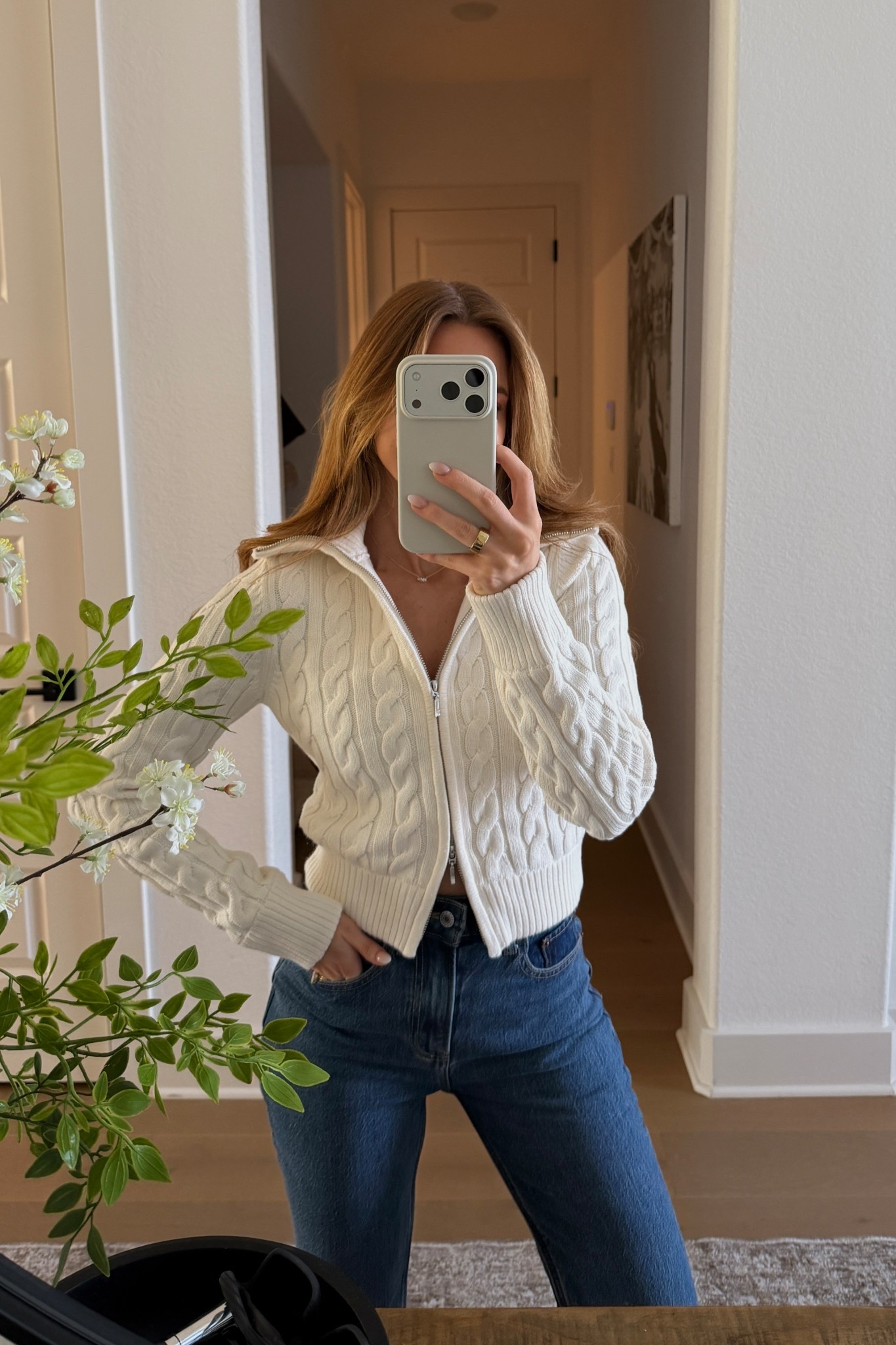 top: xs // jeans: 23 regular (a lil snug, normally a 24)