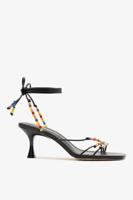 Larroudé x Ciao Lucia: Eloisa Sandal Black Leather | Larroude