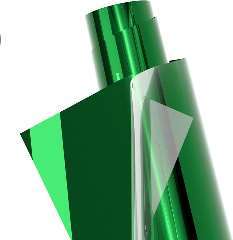 Green HTV, 12" x6ft Metallic HTV, Green Iron on Vinyl, Green Heat Transfer Vinyl Roll Compatible ... | Amazon (US)