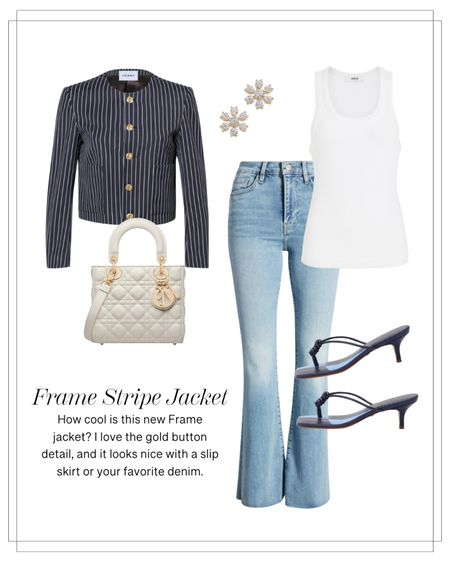This outfit is so trendy and cool! I love the navy Frame jacket and navy kitten heel flip flops (you can’t beat the price on those)

#LTKOver40 #LTKStyleTip #LTKWorkwear
