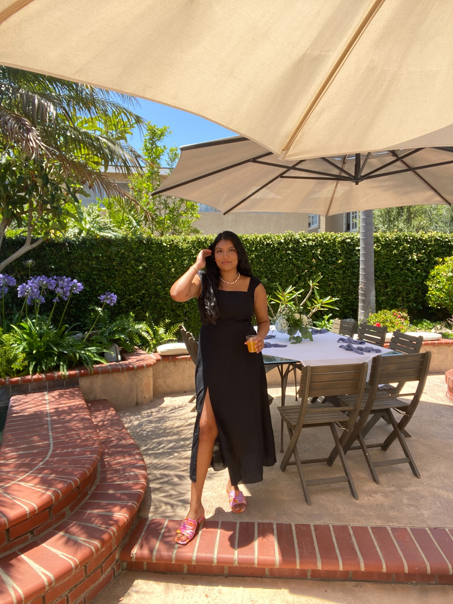 Dress, black dress, smocked dress, Amazon dress, bridal shower, bridal shower dress, summer dress, sandals, comfy sandals, affordable sandals, pearl necklaces, pearls 

#LTKeurope #LTKshoecrush #LTKstyletip