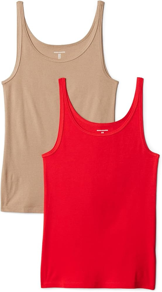 Amazon Essentials Women's Slim-Fit Thin Strap Tank, Pack of 2 | Amazon (US)