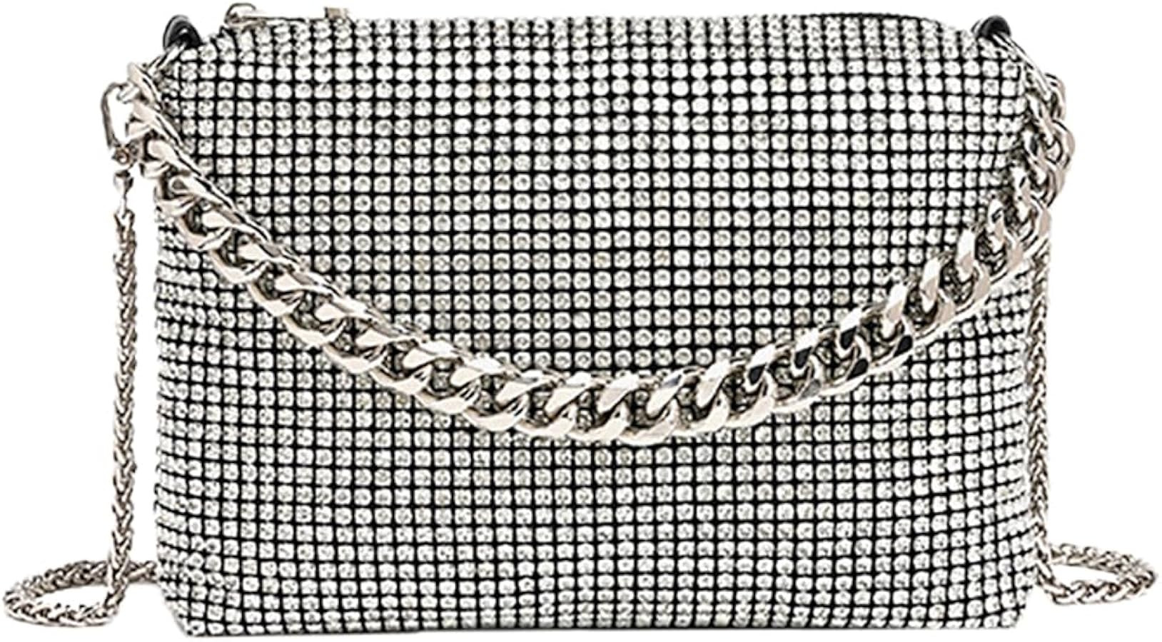 Sparkly Women Rhinestone Clutch Purse Stylish Diamonds Handbag Commuting Shoulder Purse for Casua... | Amazon (US)