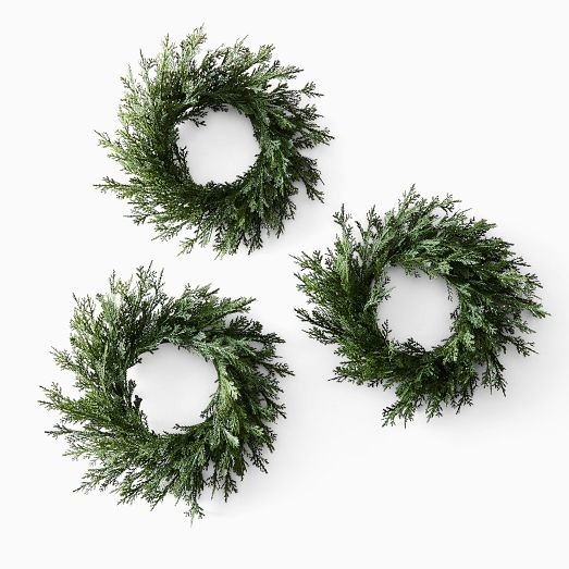 Faux Mini Pine Wreaths (Set of 3) | West Elm (US)