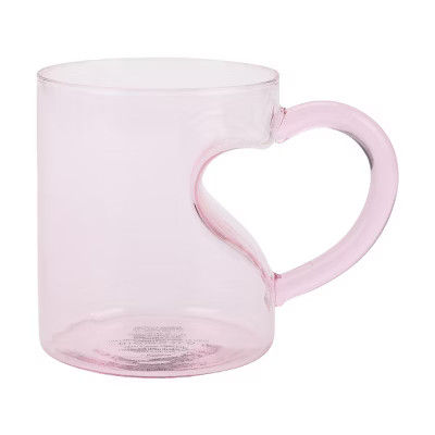 Heart Transparent Pink Glass Mug | Target