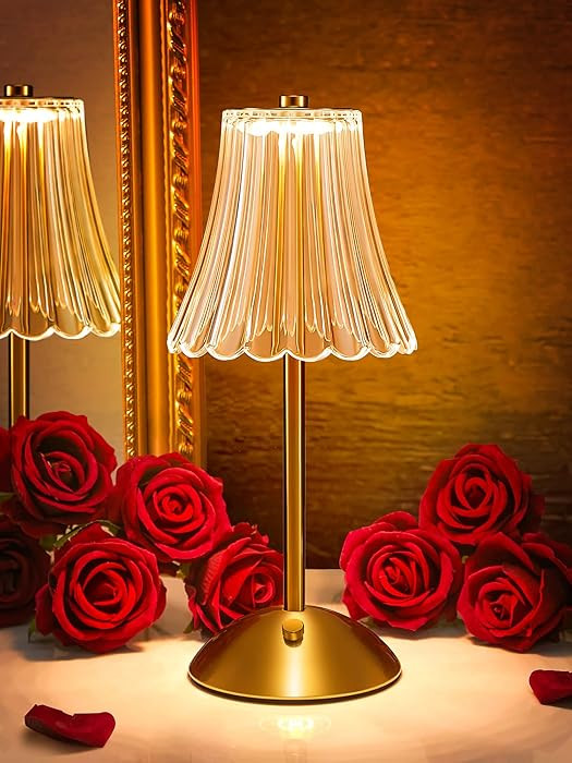 Vintage Lamp,2000mAh Rechargeable Lamps Small Cordless Lamps,3 Colors+10 Brightness+Touch Small L... | Amazon (US)