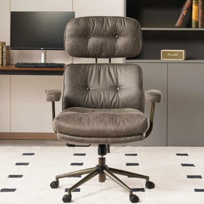 Ergonomic Executive Office Chair, Extra Wide Tufted Seat, High Back Reclining Desk Chair with Lumbar Support, Swivel & Cloud-Like Comfort | Wayfair North America