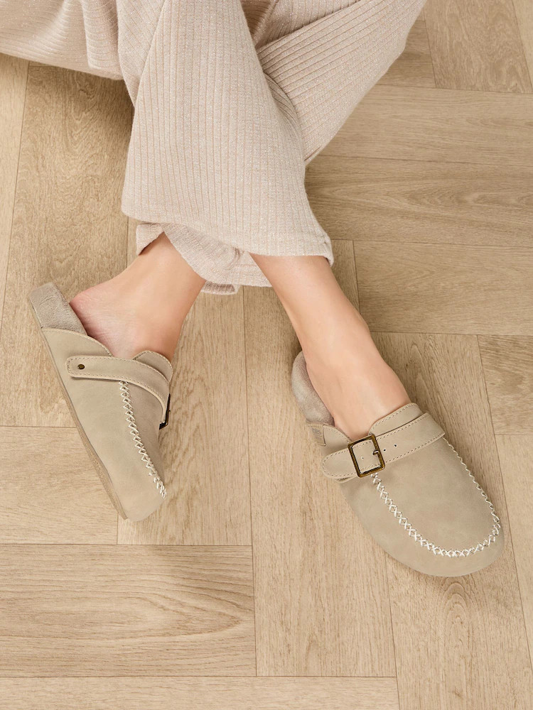 Totes Isotoner Suedette Open Back Moccasin Slippers | Next EU