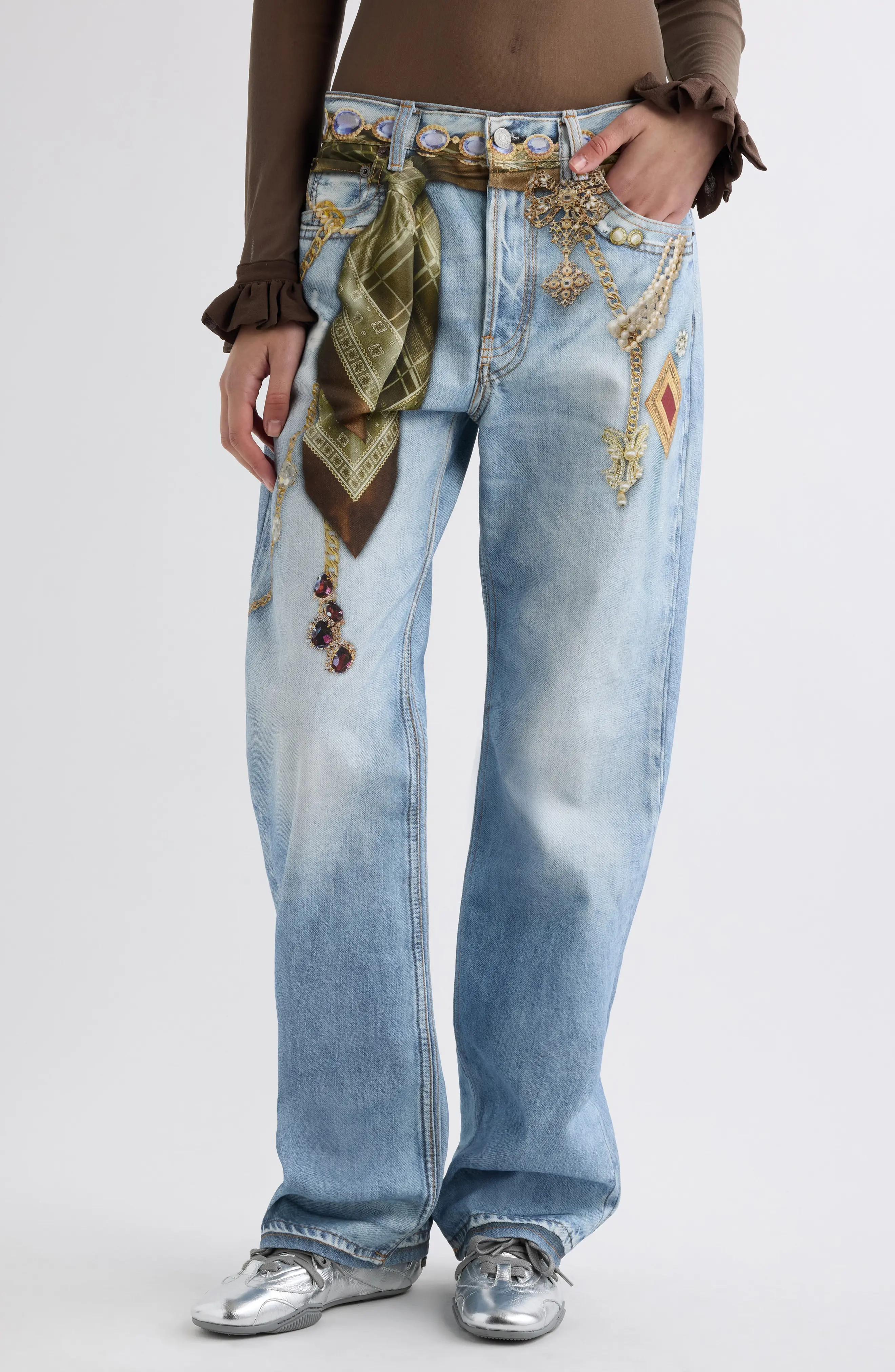 Acne Studios Pazer Jeweled Embellished Jeans (Women) | Nordstrom | Nordstrom