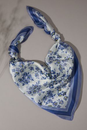 Silk Floral Scarf in Blue & White | Altar'd State | Altar'd State