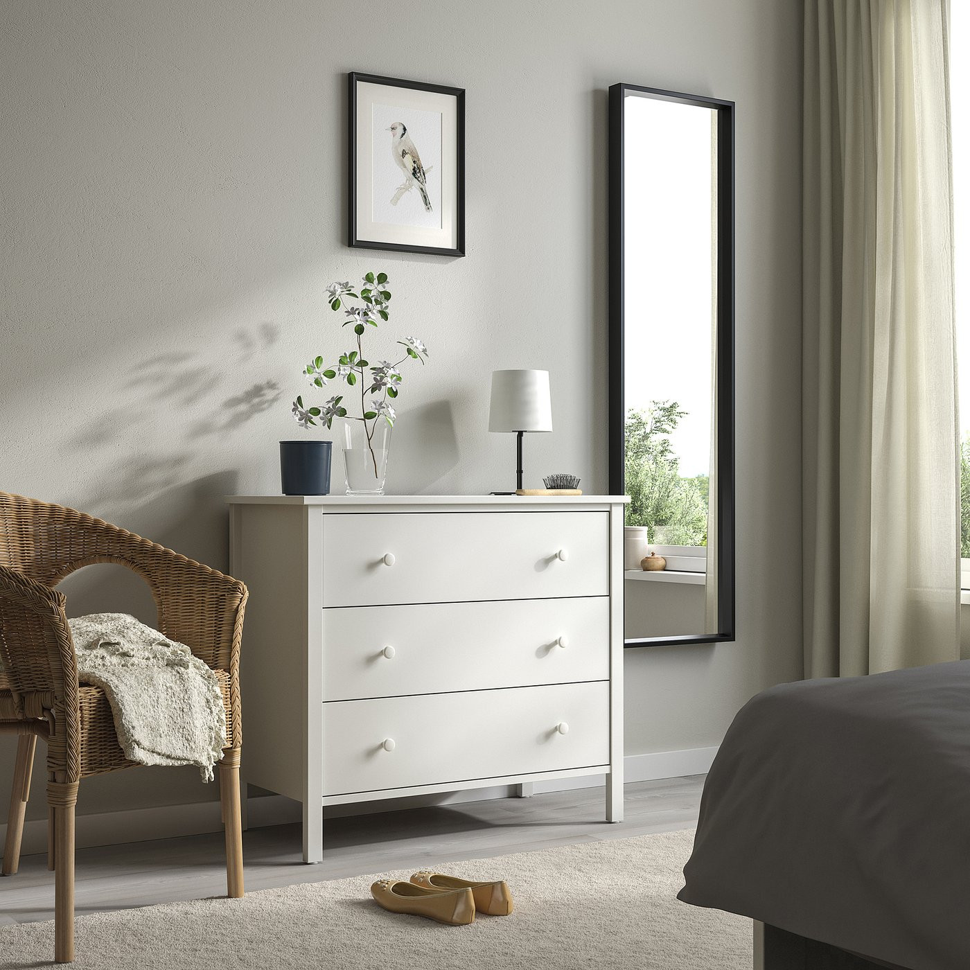 IKEA KILBERGET 3-drawer dresser, white/anchor/unlock function, 33 7/8x30 3/4 | IKEA US