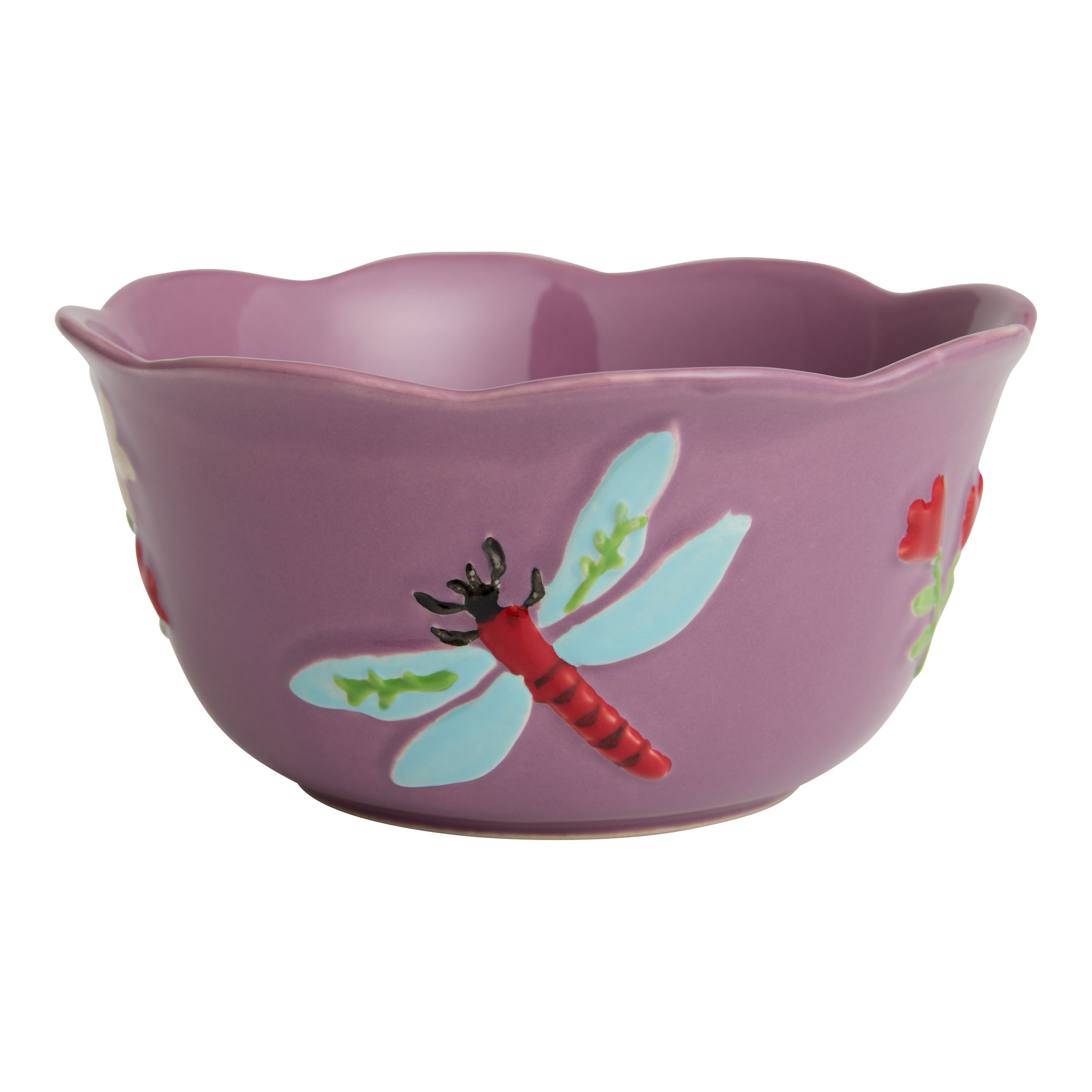 Spring Insect Scalloped Hand Painted Bowl | World Market