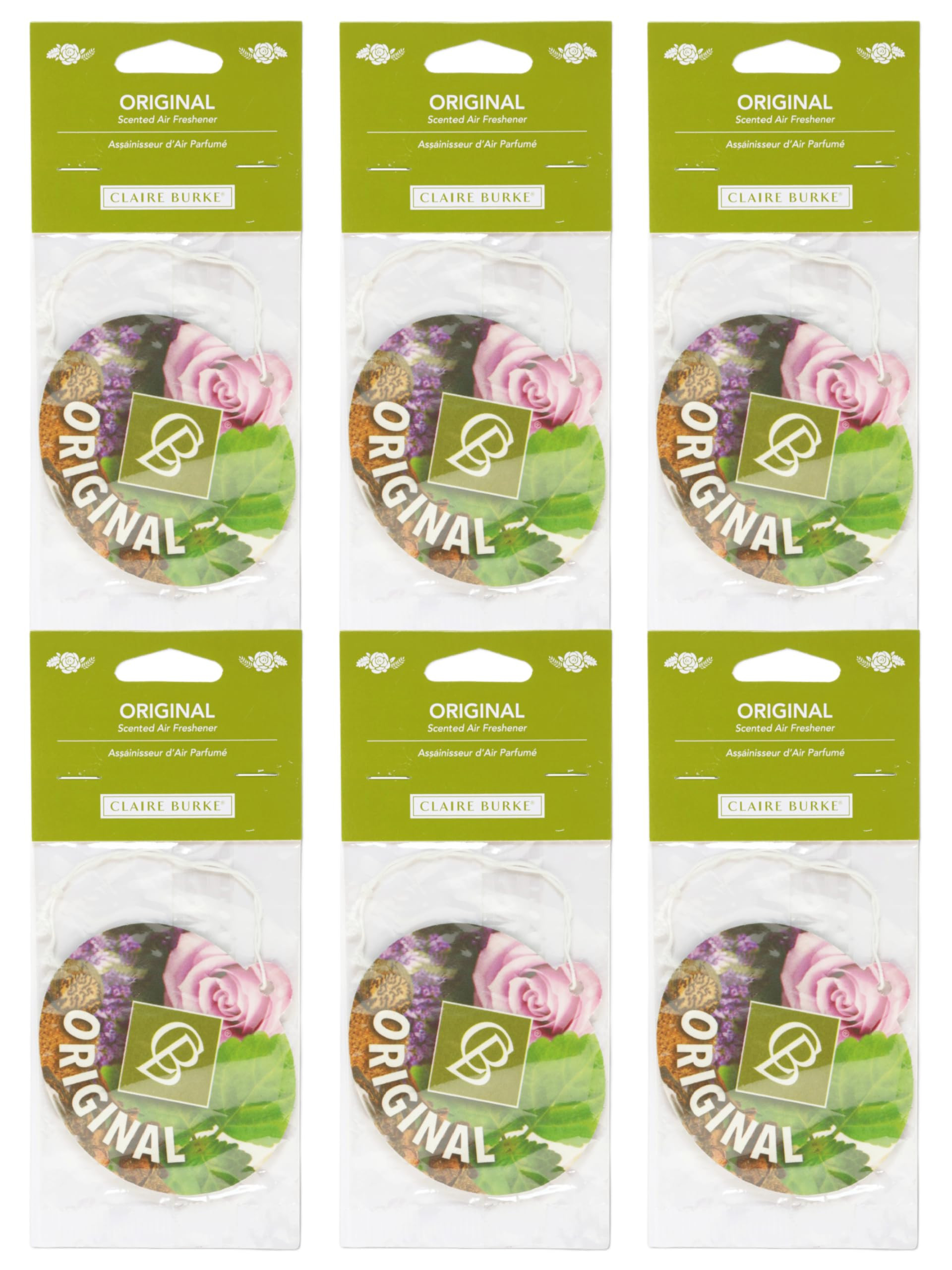 Claire Burke Car Air Freshener, Original Scent, Hanging Car and Home Air Freshener, Pack of 6 | Amazon (US)