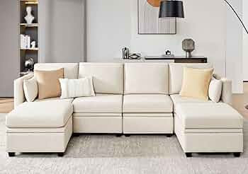 Modular Sectional Sofa with Storage, U Shaped Sectional Couch for Living Room, Convertible Modula... | Amazon (US)