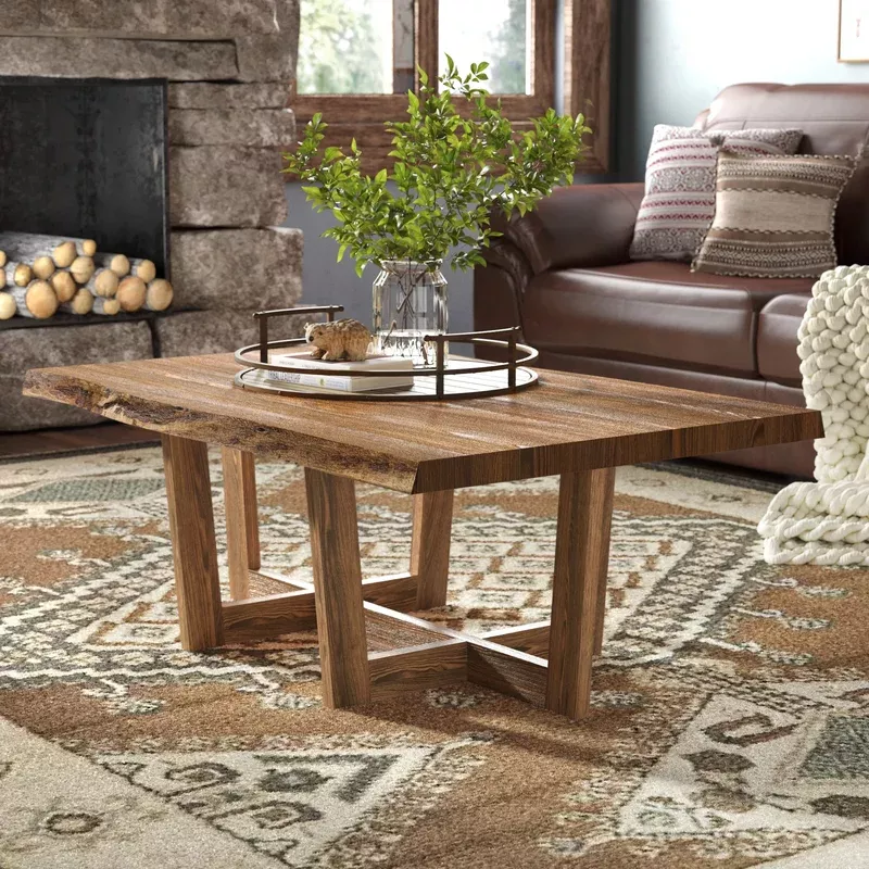 Clairemont Natural Oak Wood 48 Rectangular Coffee Table with