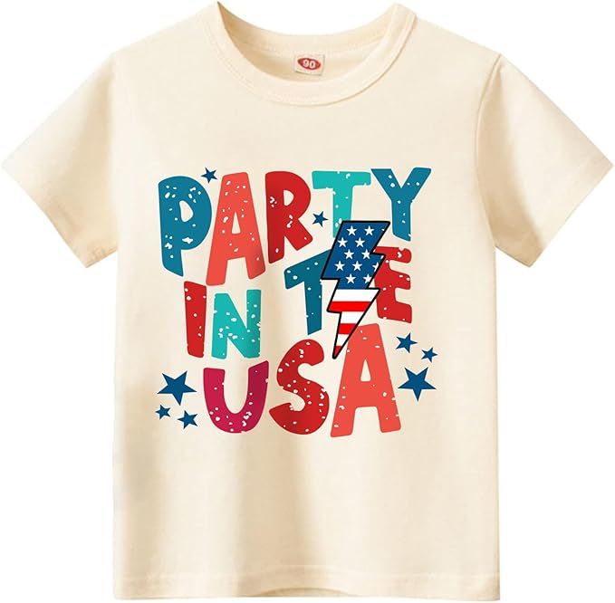 Kids Boys American Flag Shirts 4th of July T-Shirt Toddler Girls Cotton Patriotic Tops Tee Indepe... | Amazon (US)