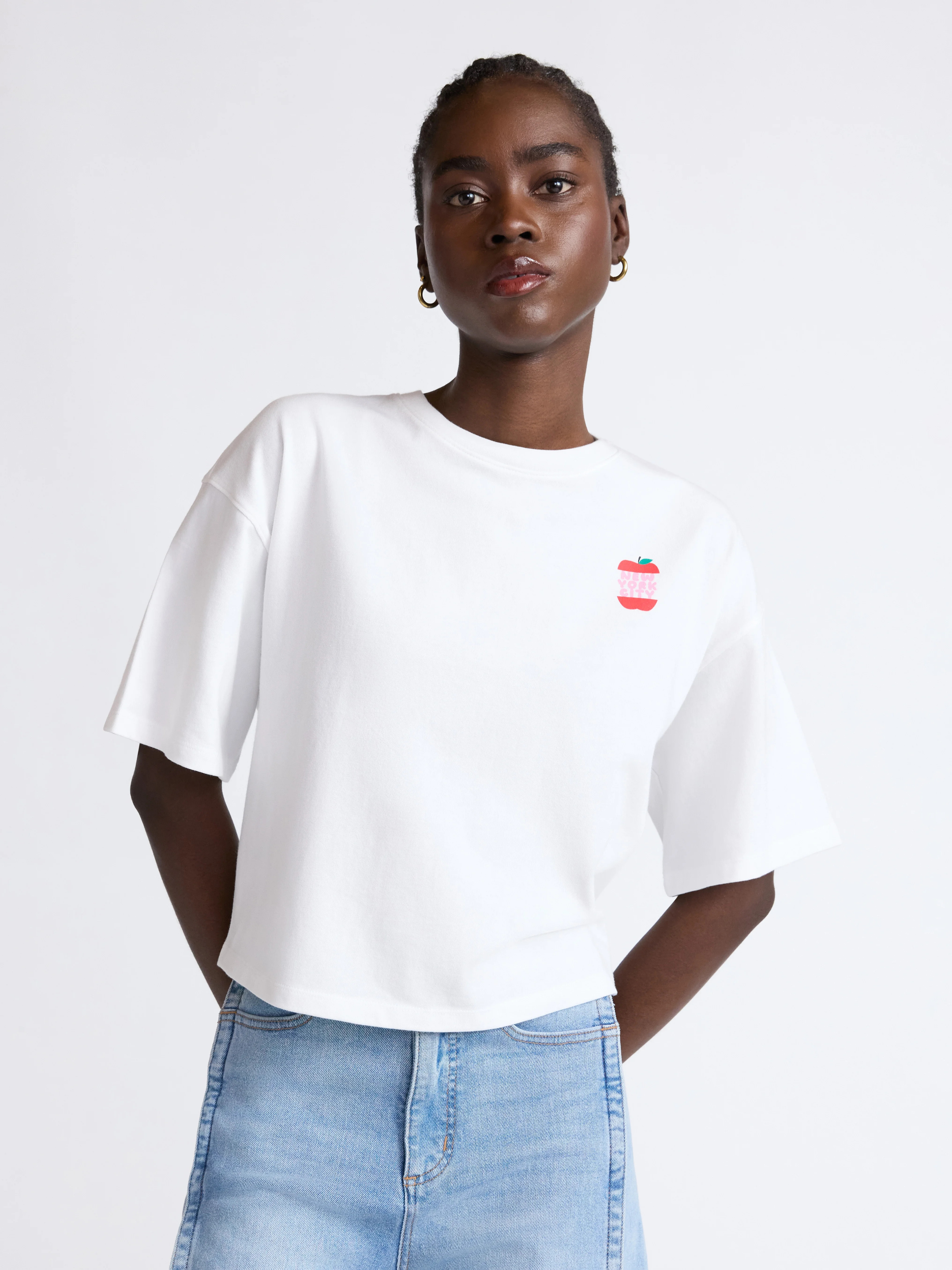 Scoop Limited Edition Women’s and Women's Plus Cotton Cropped New York Graphic Tee, Sizes XS-4X | Walmart (US)