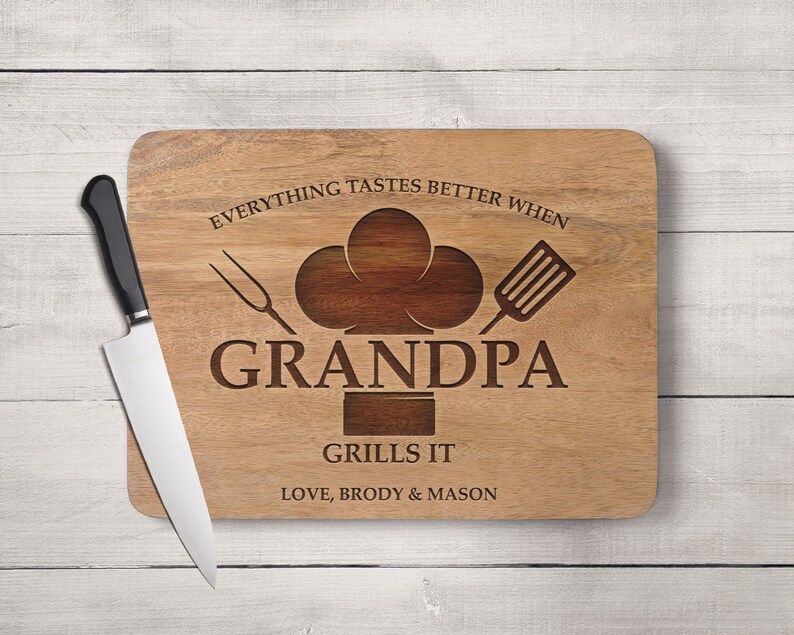 Grandpa Gift, Grandpa Cutting Board, Grilling Gifts, Grandpa Christmas Gifts, Fathers Day Gift fo... | Etsy (US)