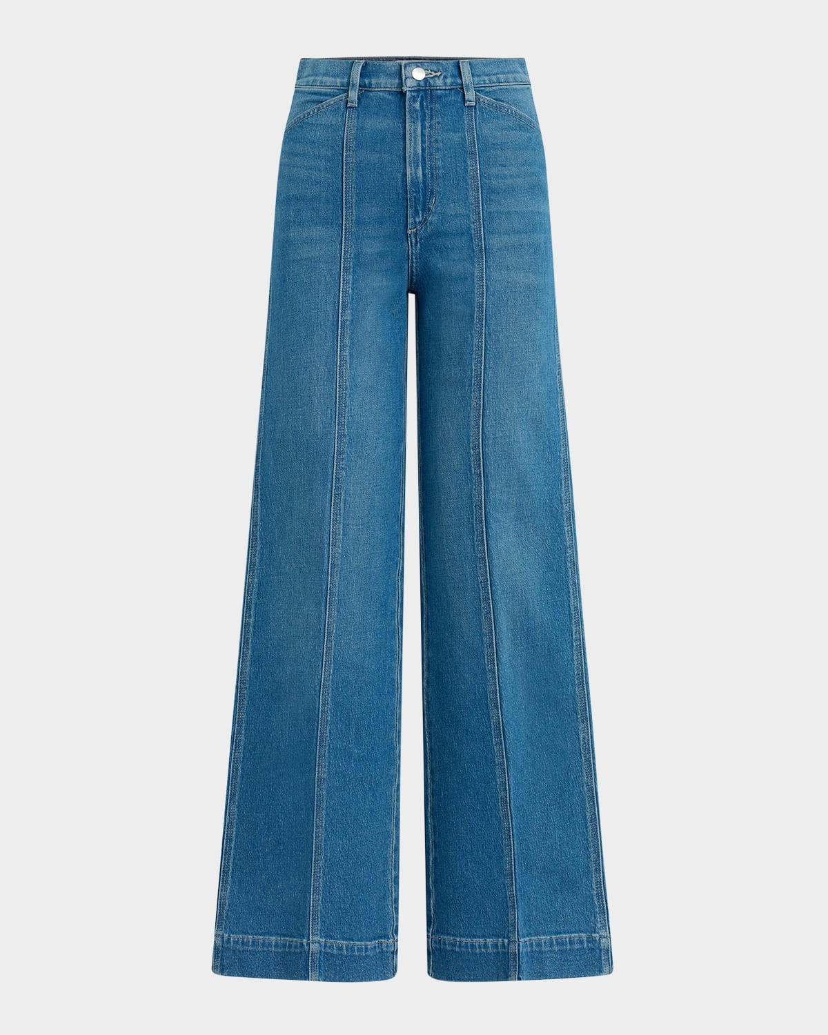 The Front Seam Wide-Leg Jeans | Neiman Marcus