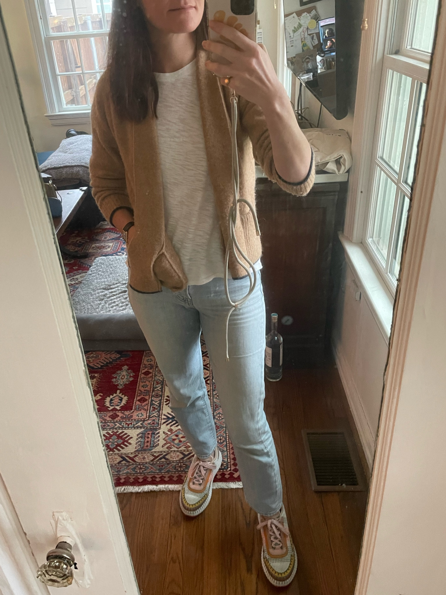 WFH and carpool outfit. Wearing the Chloe Nama sneakers nonstop

#LTKshoecrush #LTKworkwear