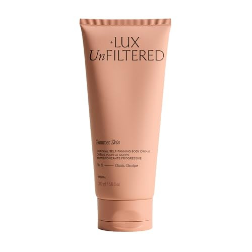 + Lux Unfiltered N°32 Summer Skin Classic Gradual Self Tanner, Hydrating Self Tanning Lotion with Shea Butter & Squalane - Non-Sticky, No Transfer, Natural-Looking - Vegan Sunless Tanner - Santal | Amazon (US)