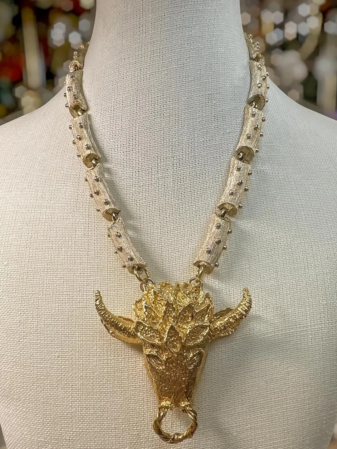 No Bull. Collectible Gold Bull Statement Necklace | Vintage Chain | Bold Power Jewelry | Etsy (US)