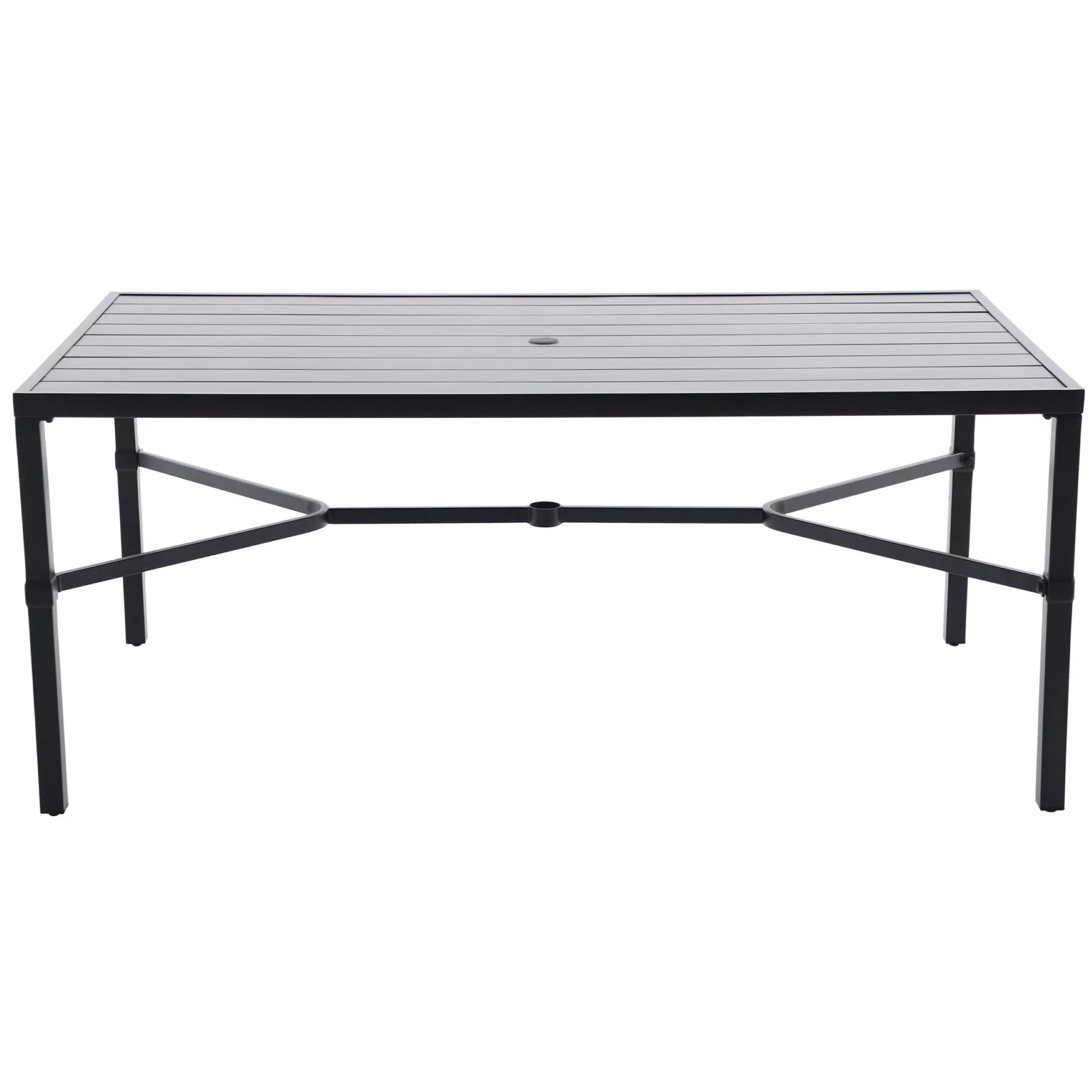 My Texas House Cambria 67" Steel Outdoor Dining Table, Black | Walmart (US)