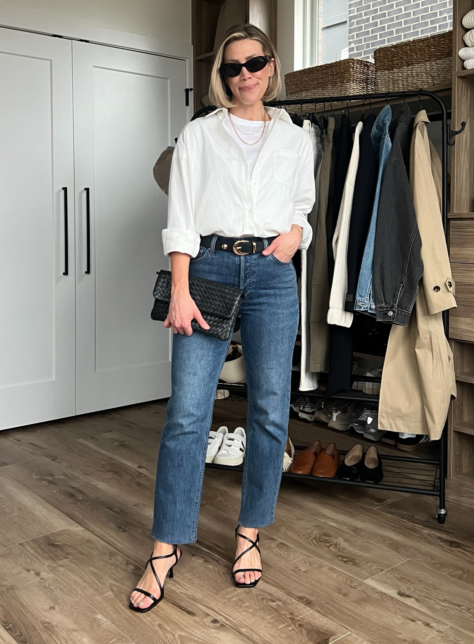 Wearing small tee, XS button-up shirt, 26/reg jeans, small belt, heels tts 
Code: LINDSEY15

#LTKstyletip #LTKfindsunder50 #LTKfindsunder100